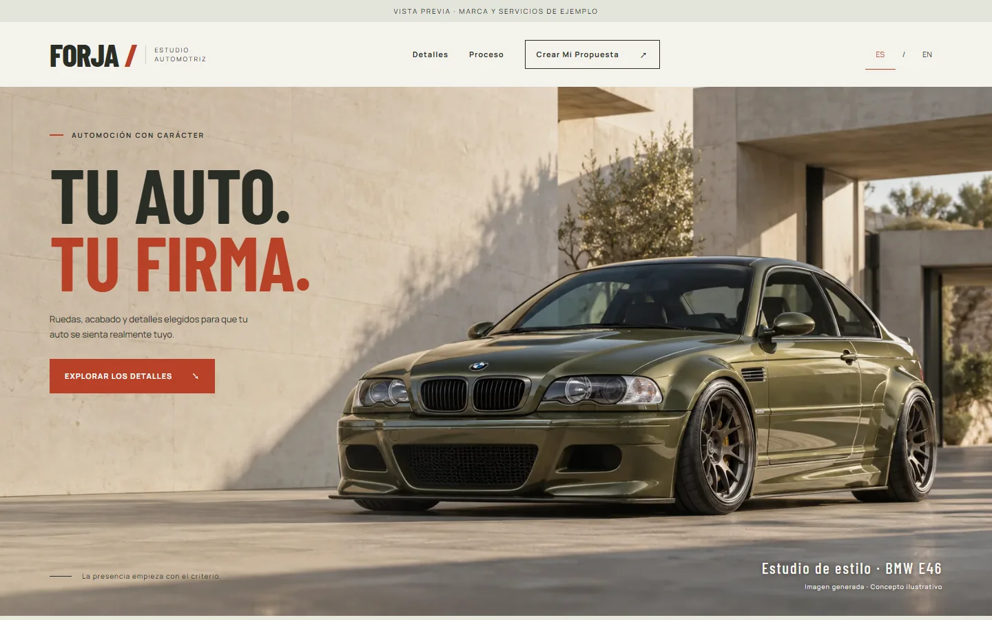 Workshop / Strength — sample homepage