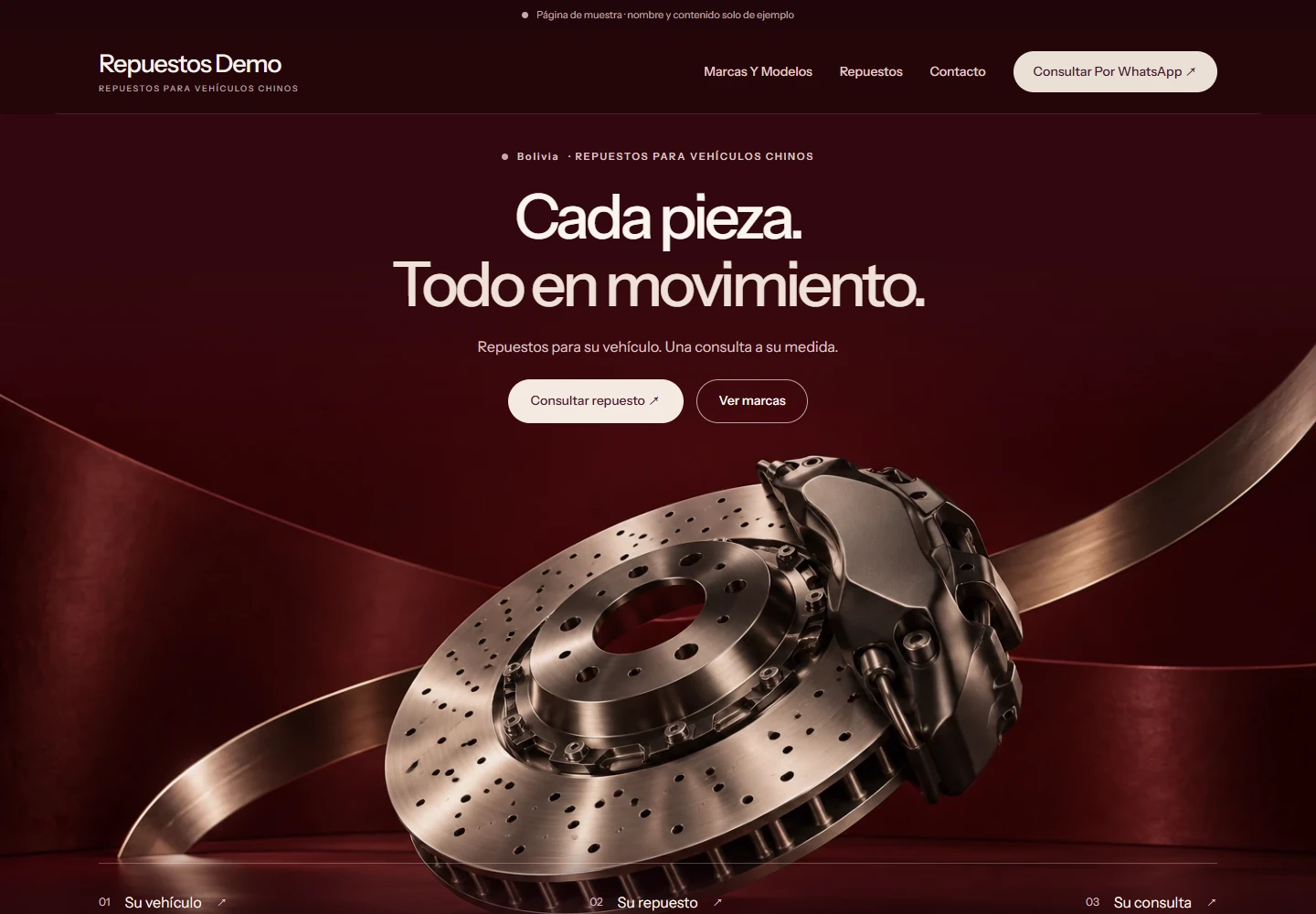 Latin America — Spanish sample shop homepage