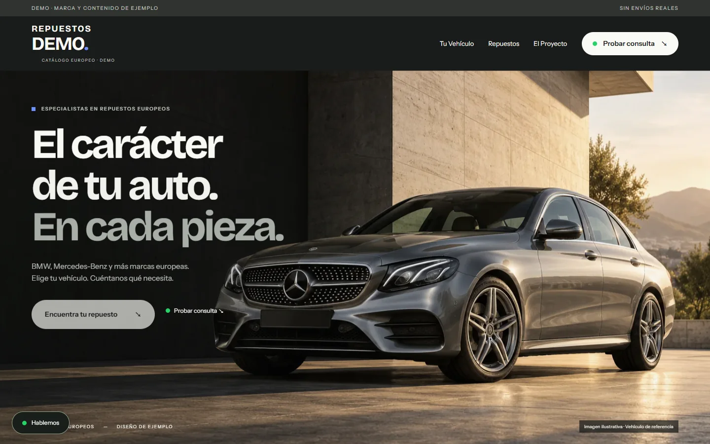 European auto parts / Precision — sample homepage