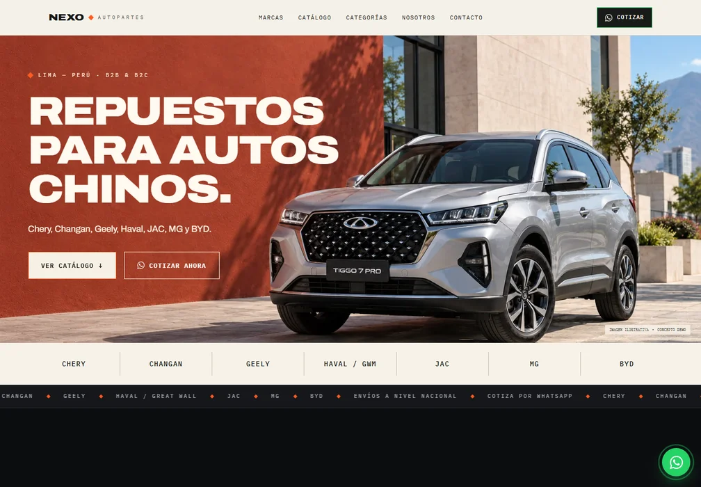 Auto parts B2B / Engineering editorial — sample homepage