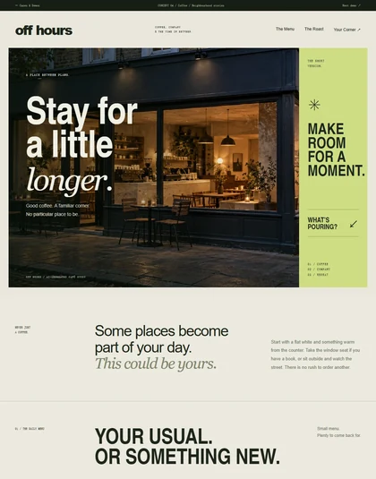 Off Hours website preview
