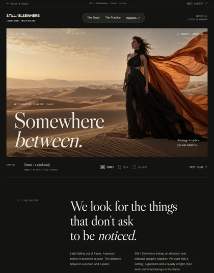 Still / Elsewhere website preview