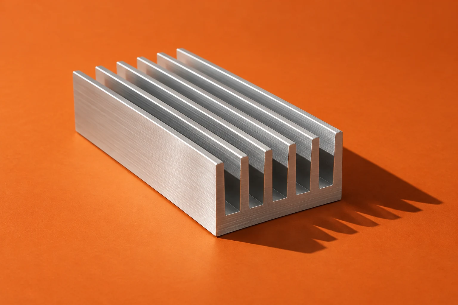 AI-generated brushed aluminium fins, an illustrative material surface study