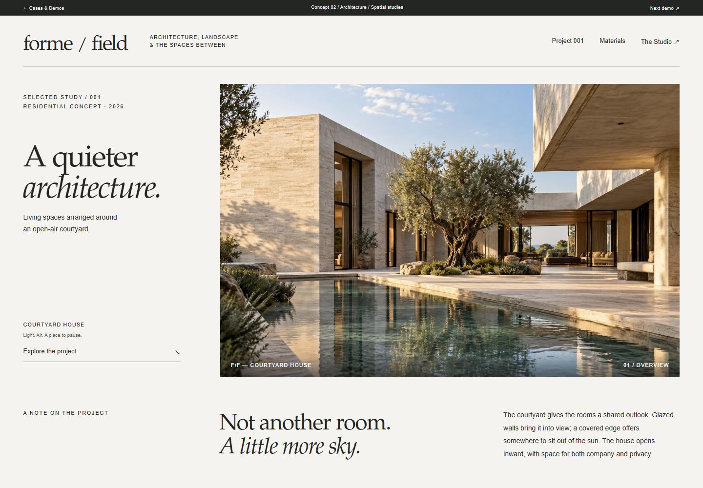 Forme & Field / Architecture — concept demo