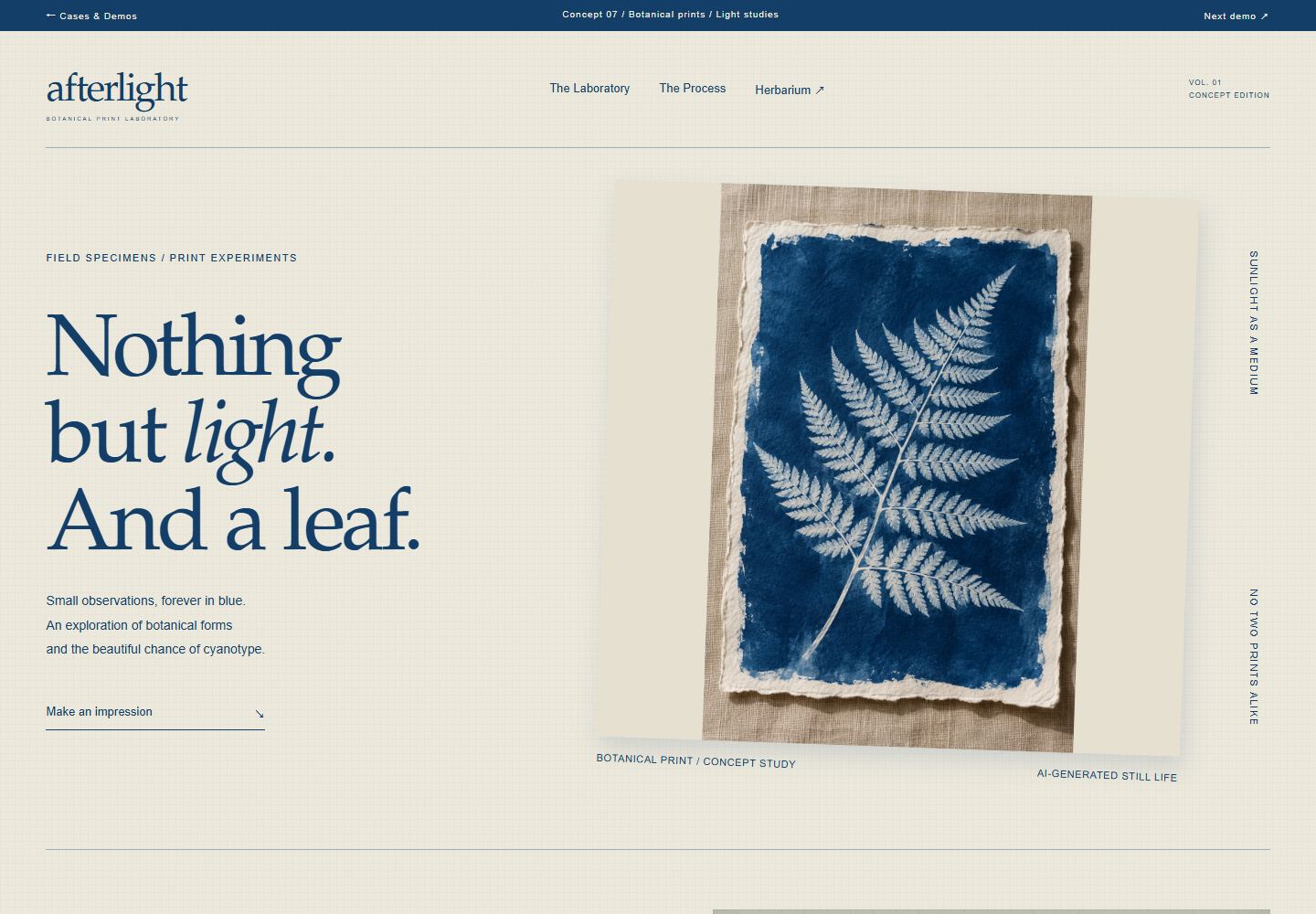 Afterlight / Botanical prints — concept demo