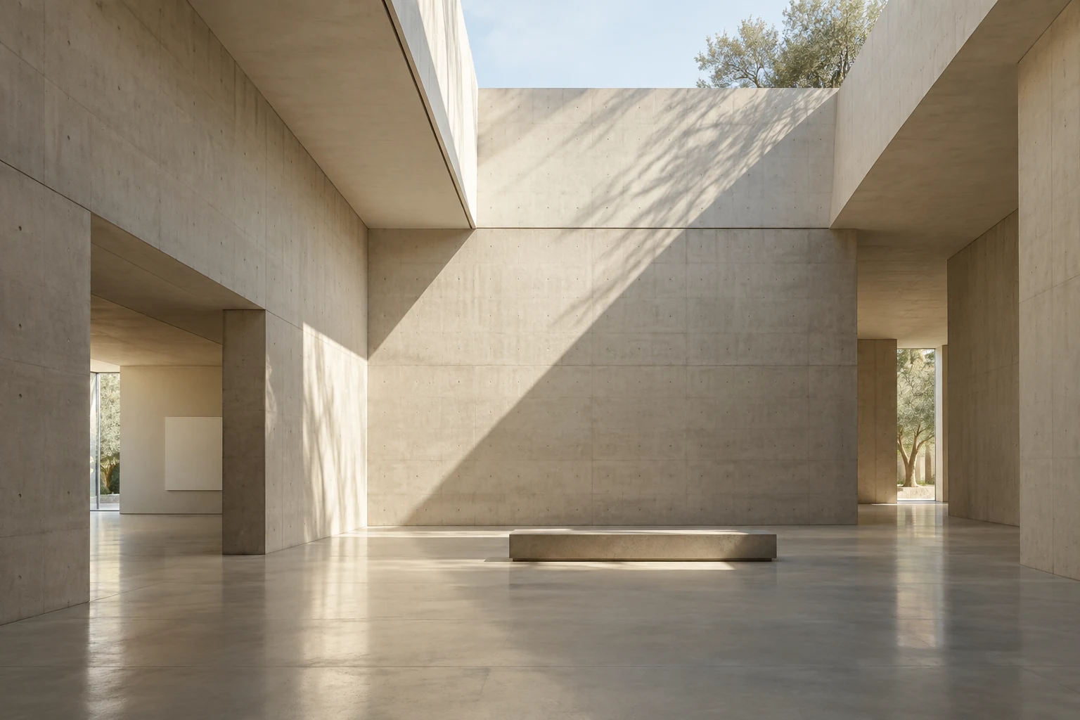 AI-generated cultural pavilion concept with a skylight — a separate architectural study